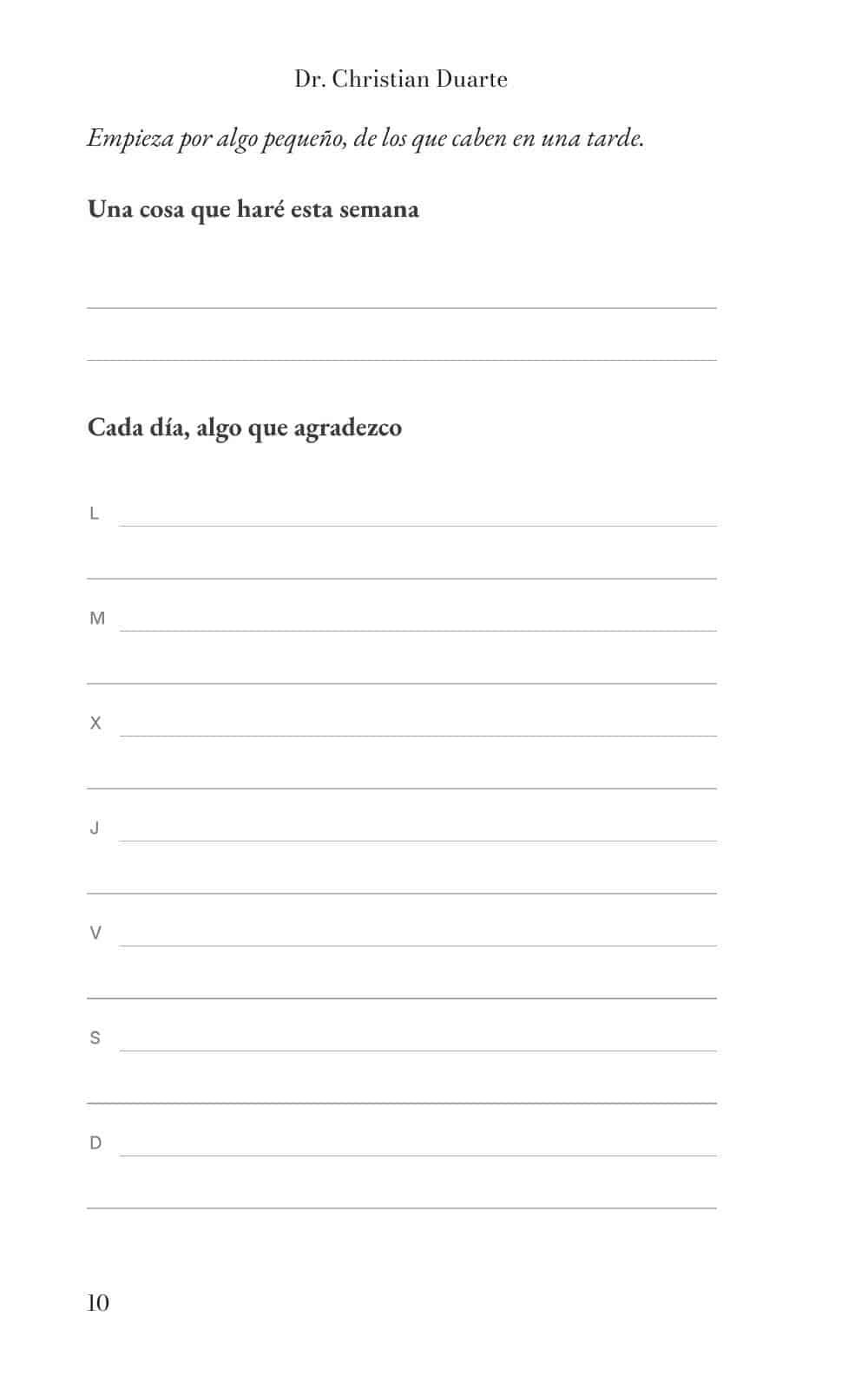 Página de gratitud diaria del diario
